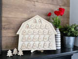 Wooden Advent Calendar with Removable Trees