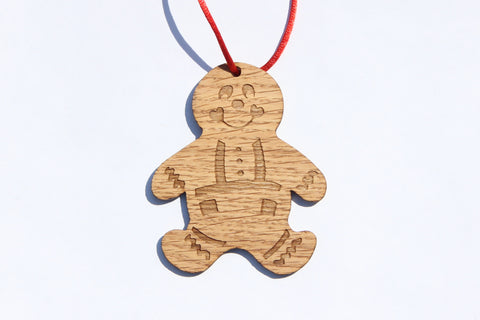 Gingerbread Boy Wooden Ornament