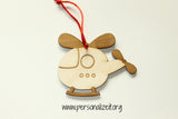 Wooden Helicopter Ornament