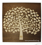 Wooden Wedding Guestbook Alternative Tree with Hearts