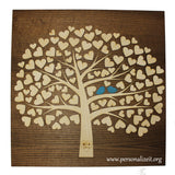 Wooden Wedding Guestbook Alternative Tree with Hearts