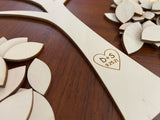 Custom cut and engraved wedding tree DIY kit for weddings, anniversaries, retirements and other celebrations.  Excellent wooden guestbook alternative!  personlizeit.org