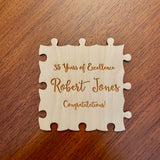 Retirement celebration, gift, guestbook.  Custom engraved wooden puzzle to celebrate retirement or achievement