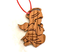 Personalized Baby's First Christmas Ornament~Wooden Little Angel