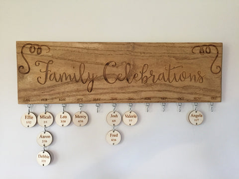 Family Celebrations Wooden Sign