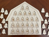 Wooden Advent Calendar with Removable Trees