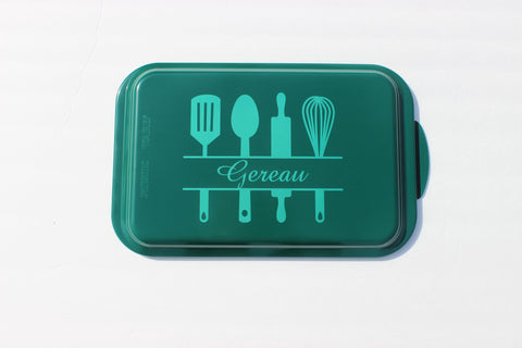 Personalized Nordic Ware Aluminum Cake Pan vintage Mixing Bowls 
