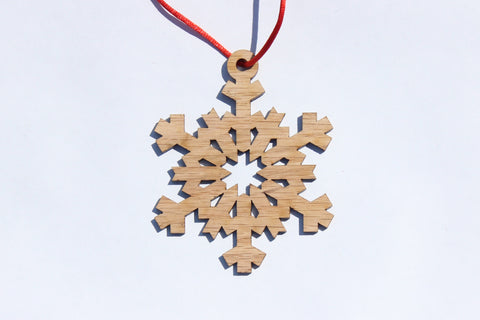 Snowflake 3 Wooden Ornament