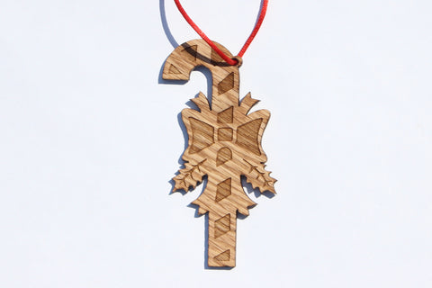 Candy Cane 2 Wooden Ornament
