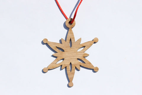 Snowflake 10 Wooden Ornament