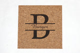 Personalized Cork Trivet Set~Split Monogram (Set of 2)