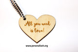 Custom Engraved Tag ~ Wooden Heart www.personalizeit.org